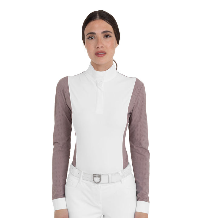 Women's Perforated Long-sleeved Competition Polo Shirt - Antler
