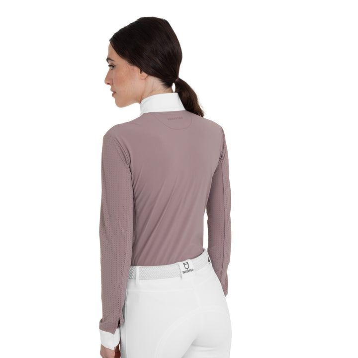 Women's Perforated Long-sleeved Competition Polo Shirt - Antler