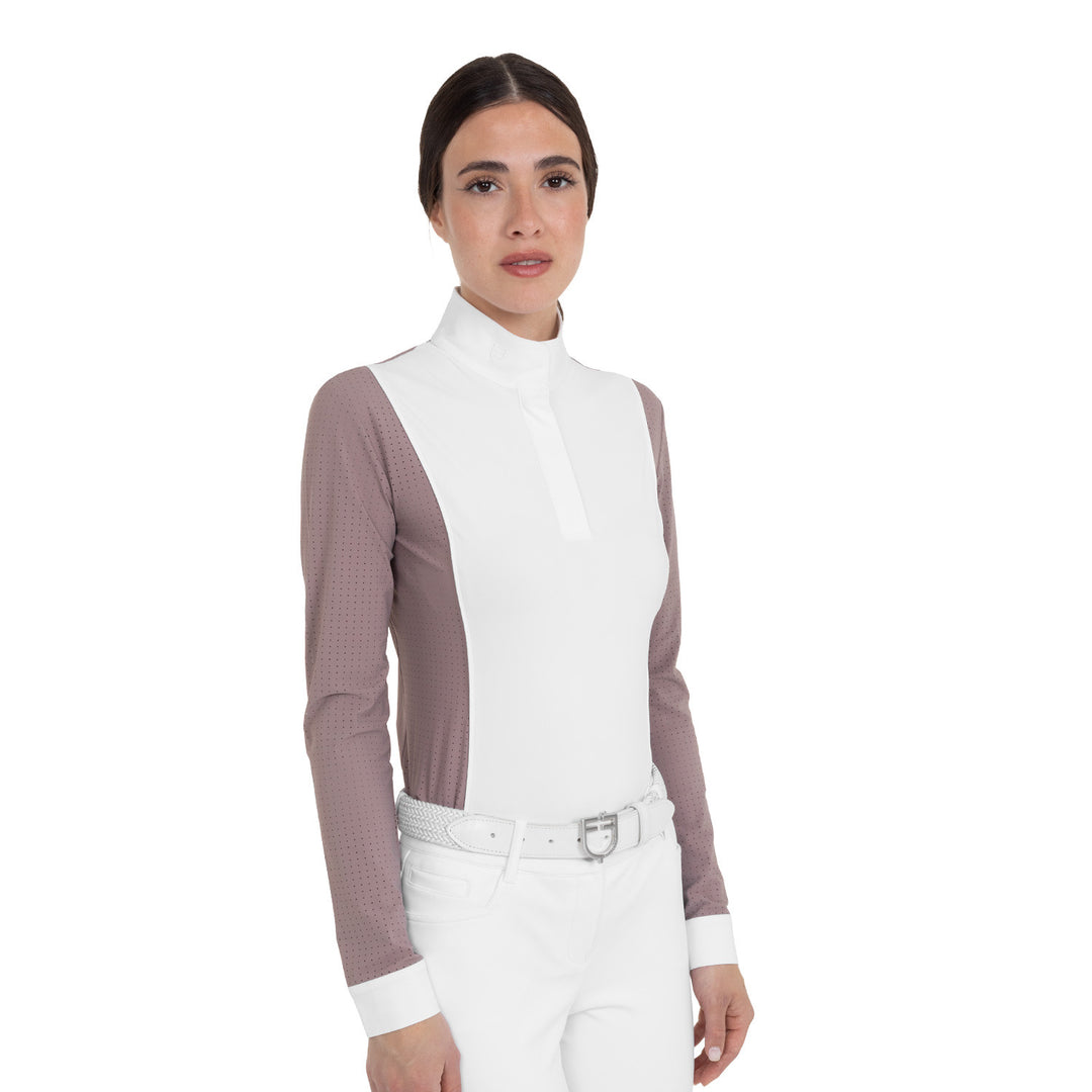 Women's Perforated Long-sleeved Competition Polo Shirt - Antler