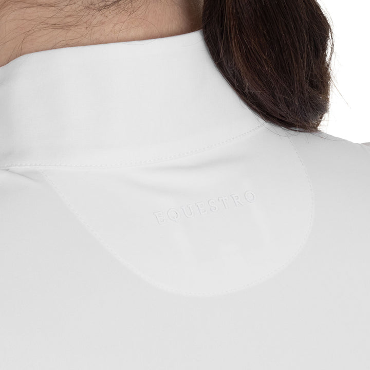 Women's Perforated Long-sleeved Competition Polo Shirt - White