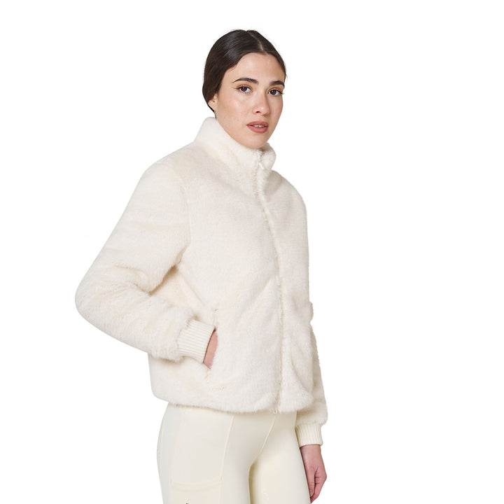 Women's Outerwear In Faux Fur - Antique White