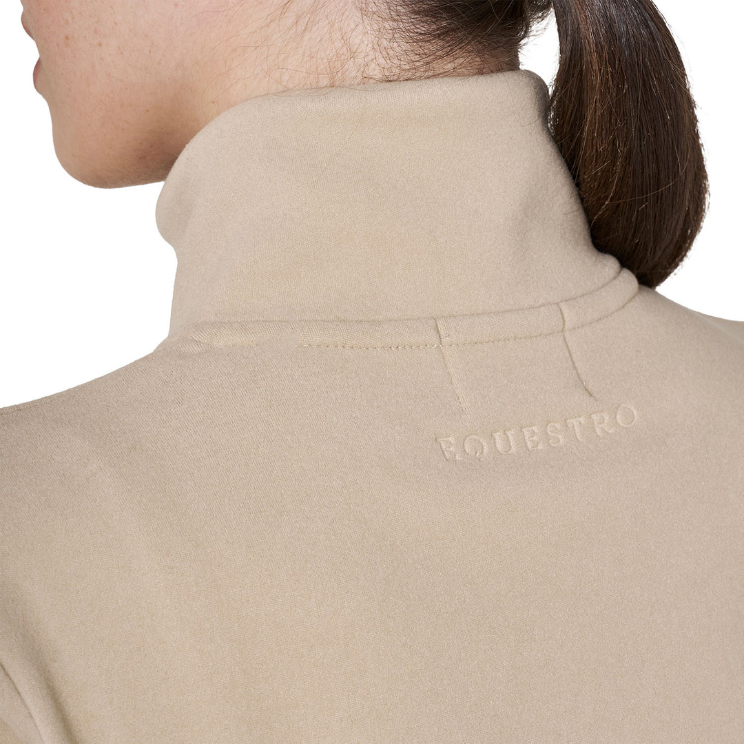 Women's High-neck Fleece Sweatshirt With 3/4 Zip - Cobblestone