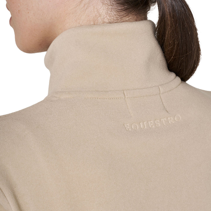 Women's High-neck Fleece Sweatshirt With 3/4 Zip - Cobblestone