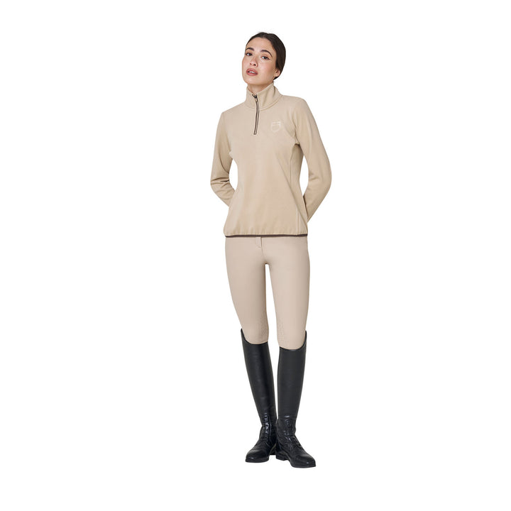 Women's High-neck Fleece Sweatshirt With 3/4 Zip - Cobblestone