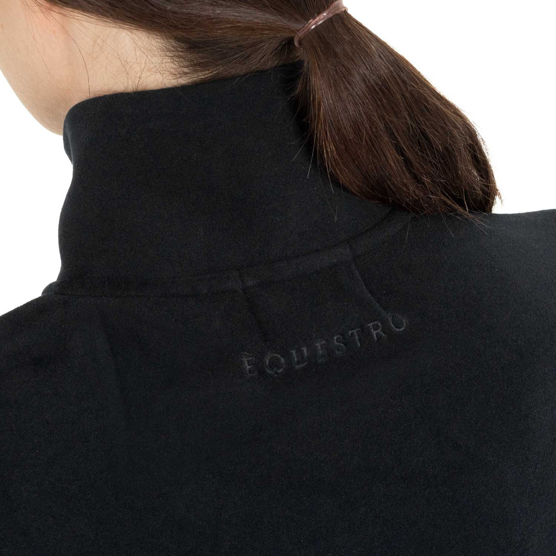 Women's High-neck Fleece Sweatshirt With 3/4 Zip - Black