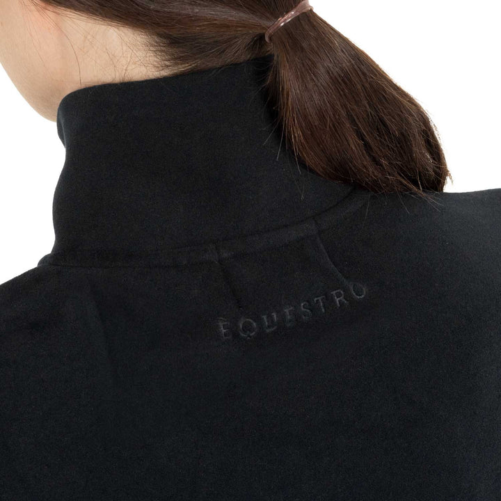 Women's High-neck Fleece Sweatshirt With 3/4 Zip - Black