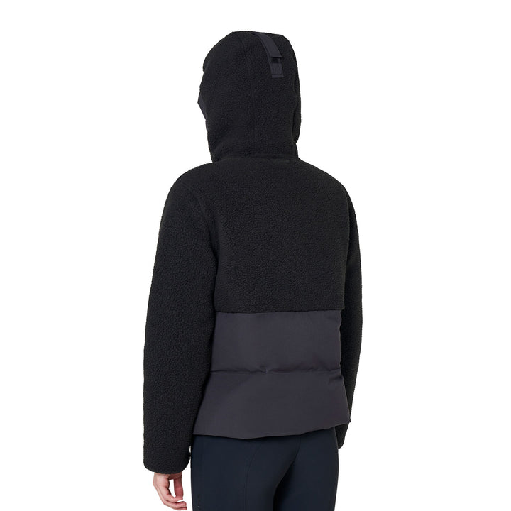 Women's Down Jacket With Teddy Inserts - Black
