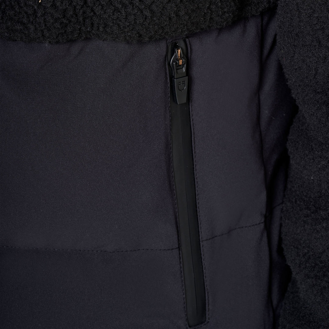 Women's Down Jacket With Teddy Inserts - Black