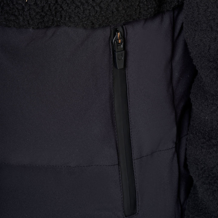 Women's Down Jacket With Teddy Inserts - Black