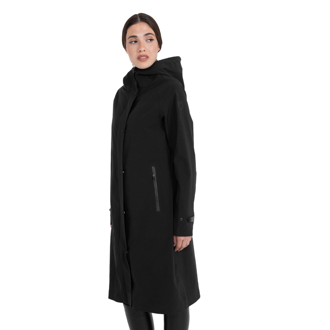 Women's Long Softshell With Rear Opening - Black
