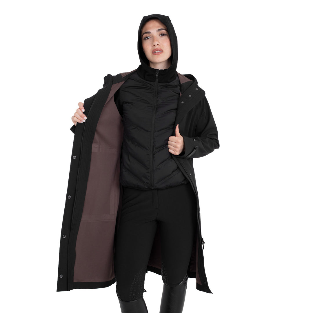 Women's Long Softshell With Rear Opening - Black