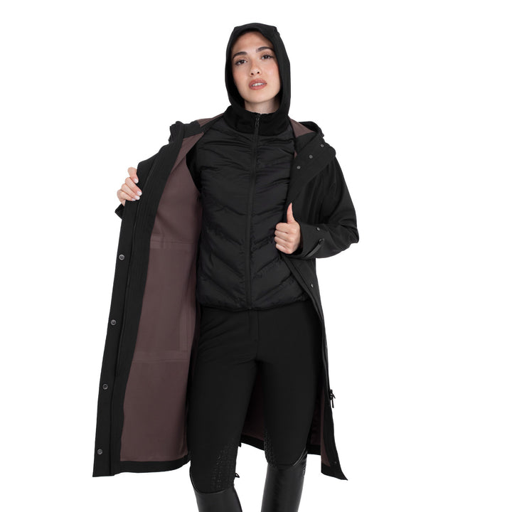 Women's Long Softshell With Rear Opening - Black