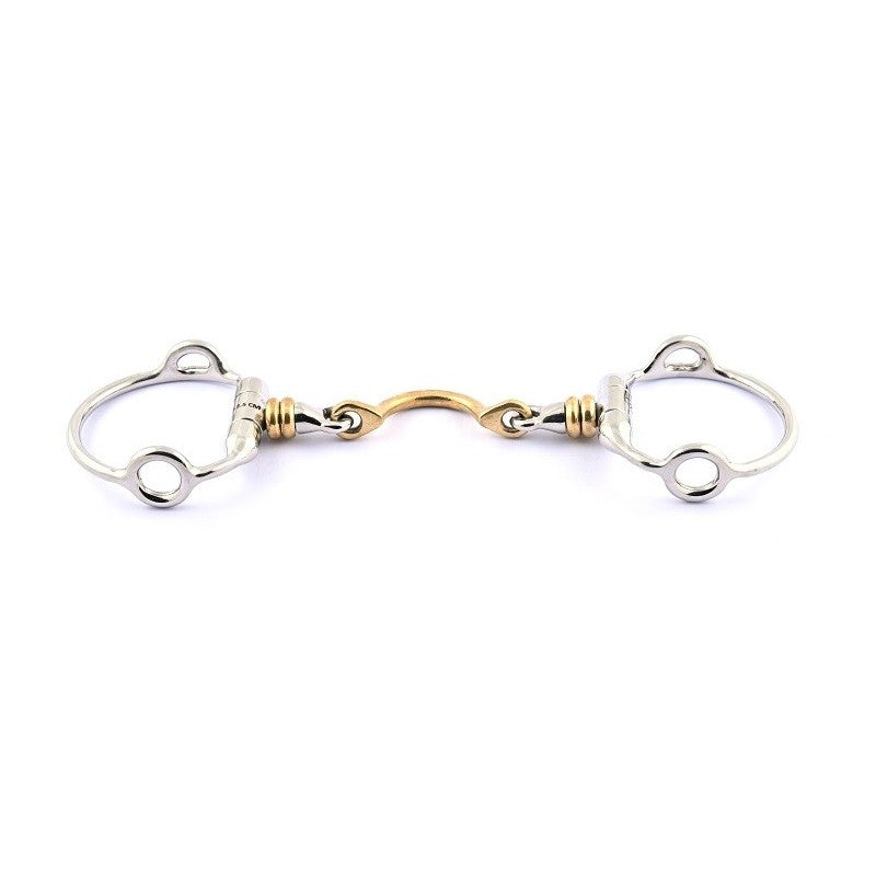 French Mouth Eggbutt Gag Bit With Roller And High Port