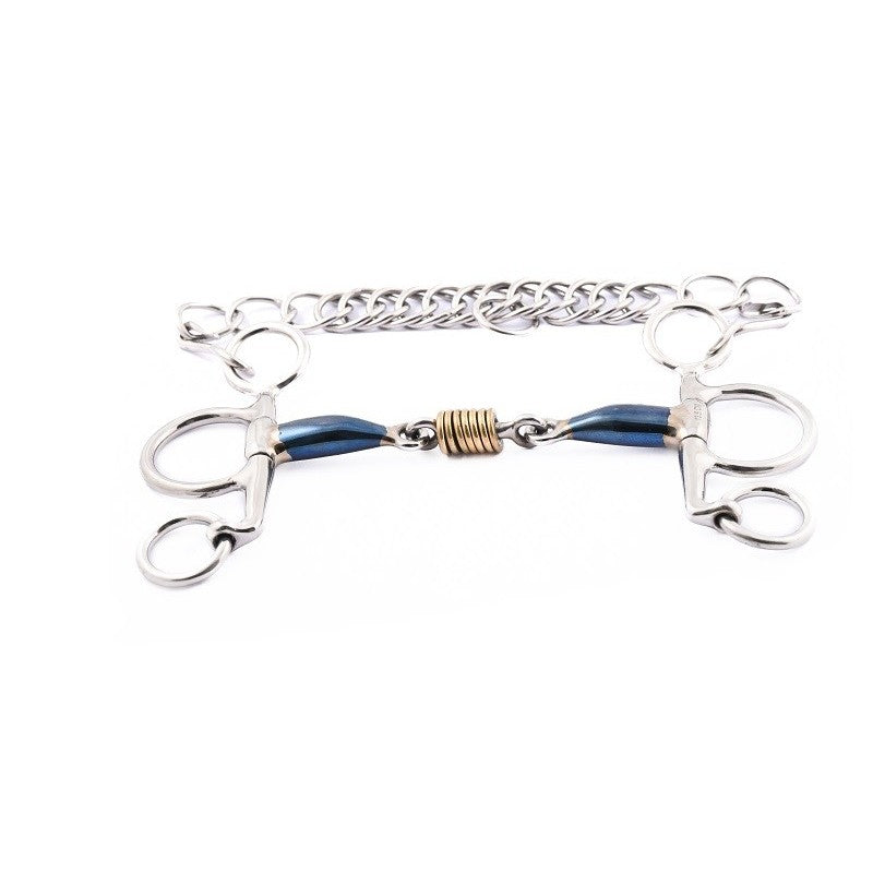 French Mouth Small Cheek Pelham Bit Blue Steel With Copper