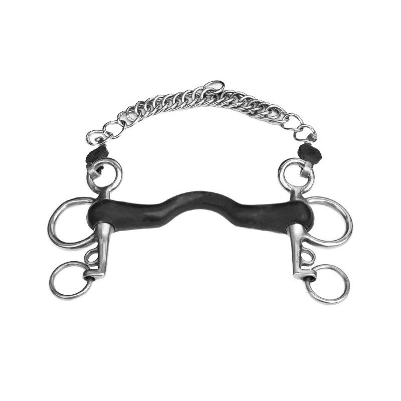 Small Cheek Rigid Rubber Pelham Bit