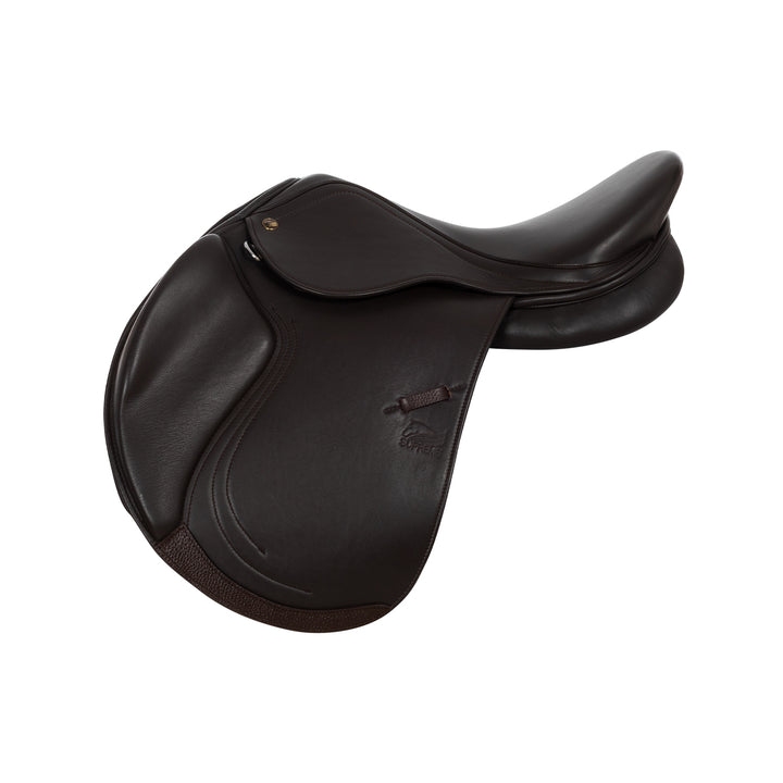 JUMPING SADDLE DOUBLE SOFT LEATHER AND ADJUSTABLE GULLET