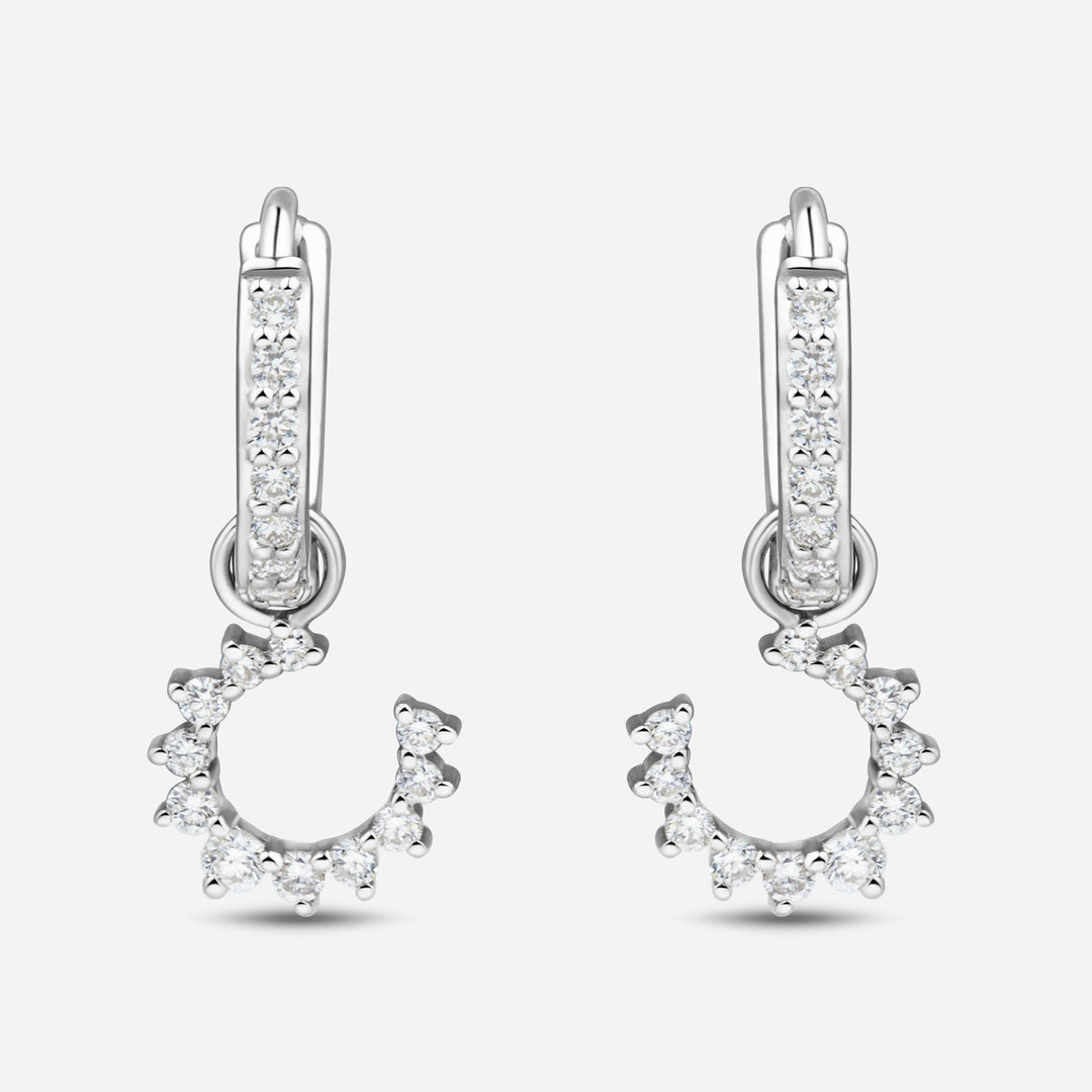 Confidence 9k Hoop Earrings with White Diamonds