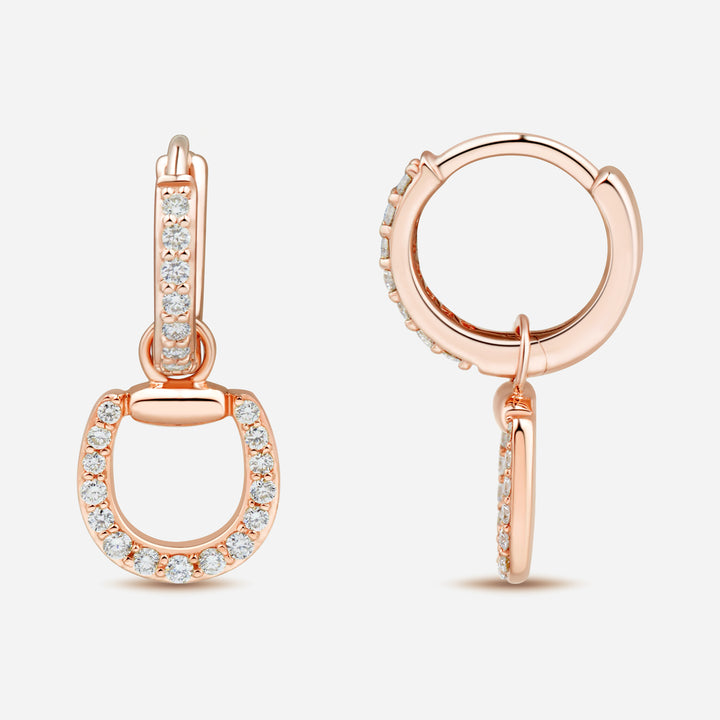 Connection 9k Hoop Earrings with White Diamonds