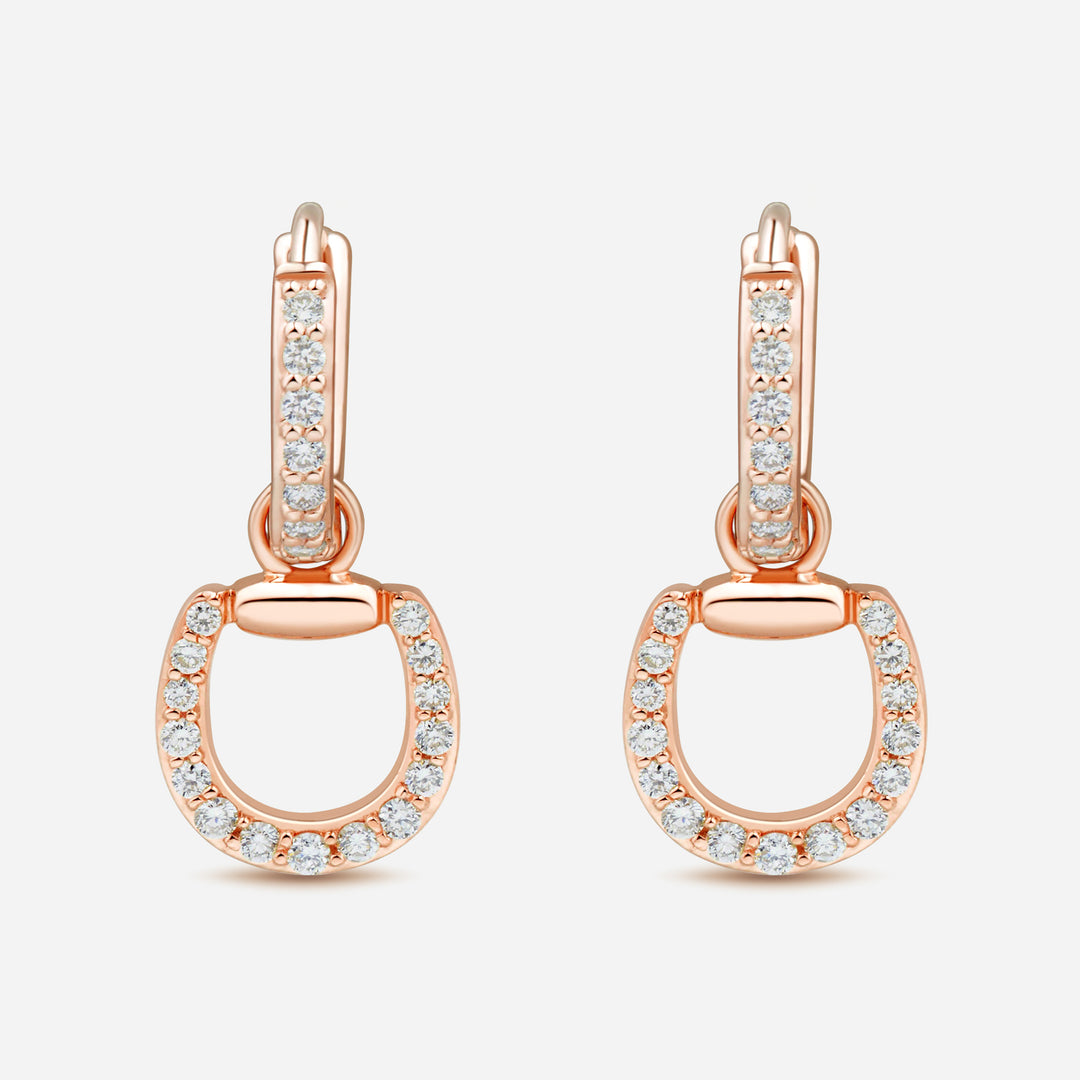 Connection 9k Hoop Earrings with White Diamonds