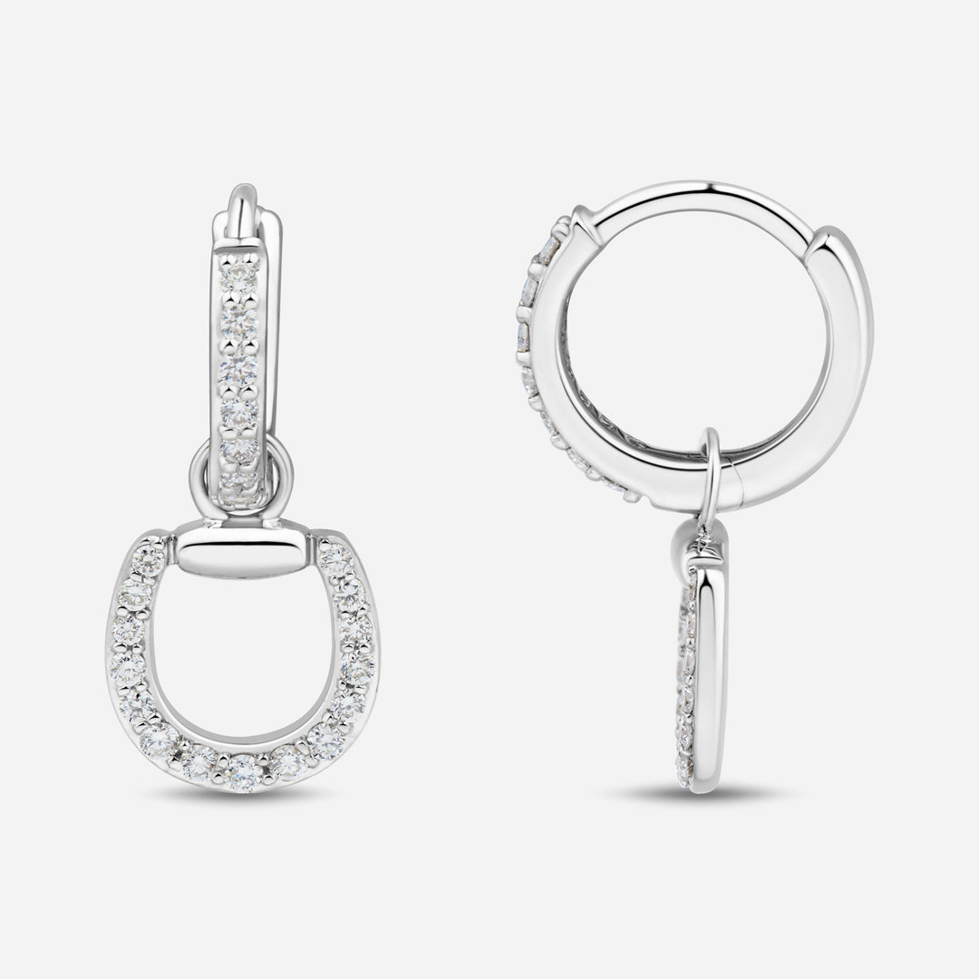 Connection 9k Hoop Earrings with White Diamonds