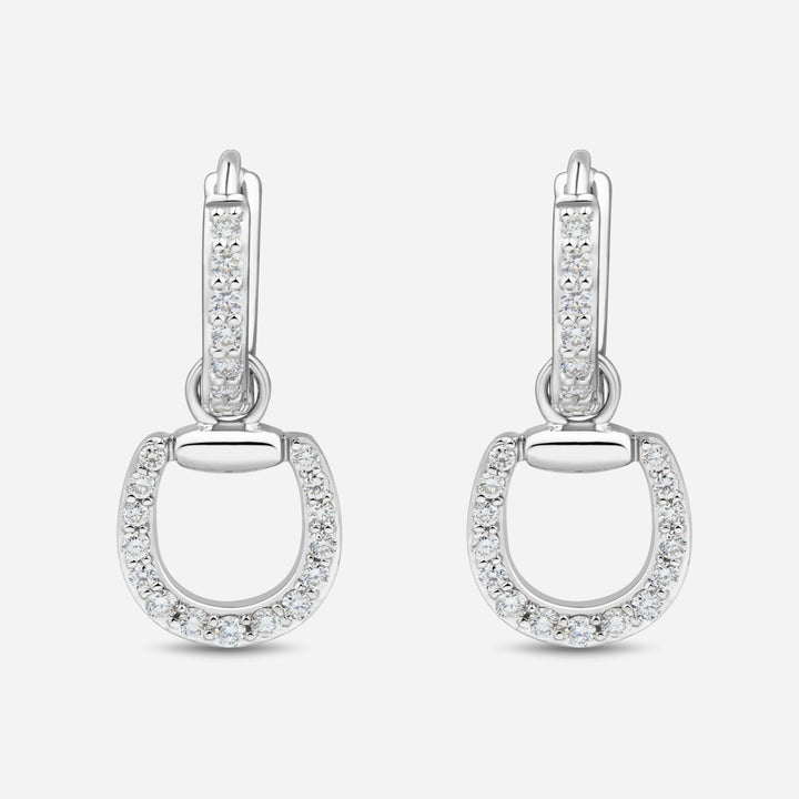 Connection 9k Hoop Earrings with White Diamonds