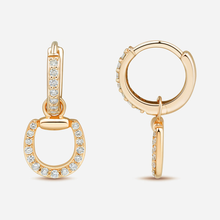 Connection 9k Hoop Earrings with White Diamonds