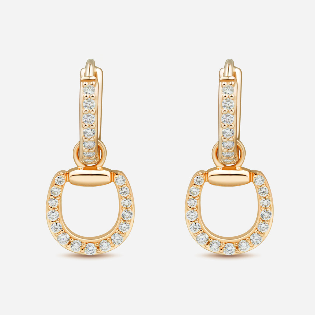 Connection 9k Hoop Earrings with White Diamonds