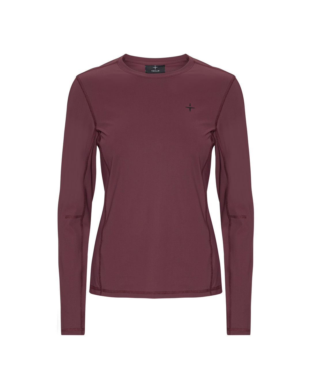 Long Sleeve Perforated T-shirt Female - Bordeaux