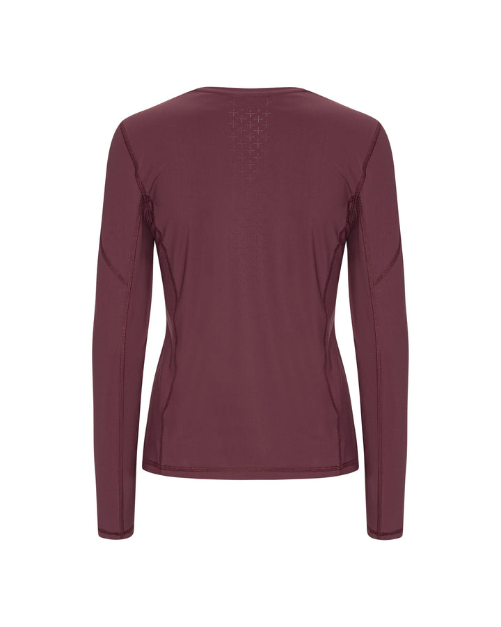 Long Sleeve Perforated T-shirt Female - Bordeaux
