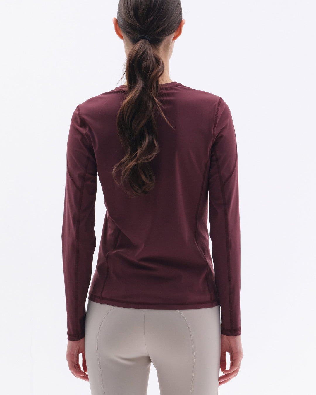 Long Sleeve Perforated T-shirt Female - Bordeaux