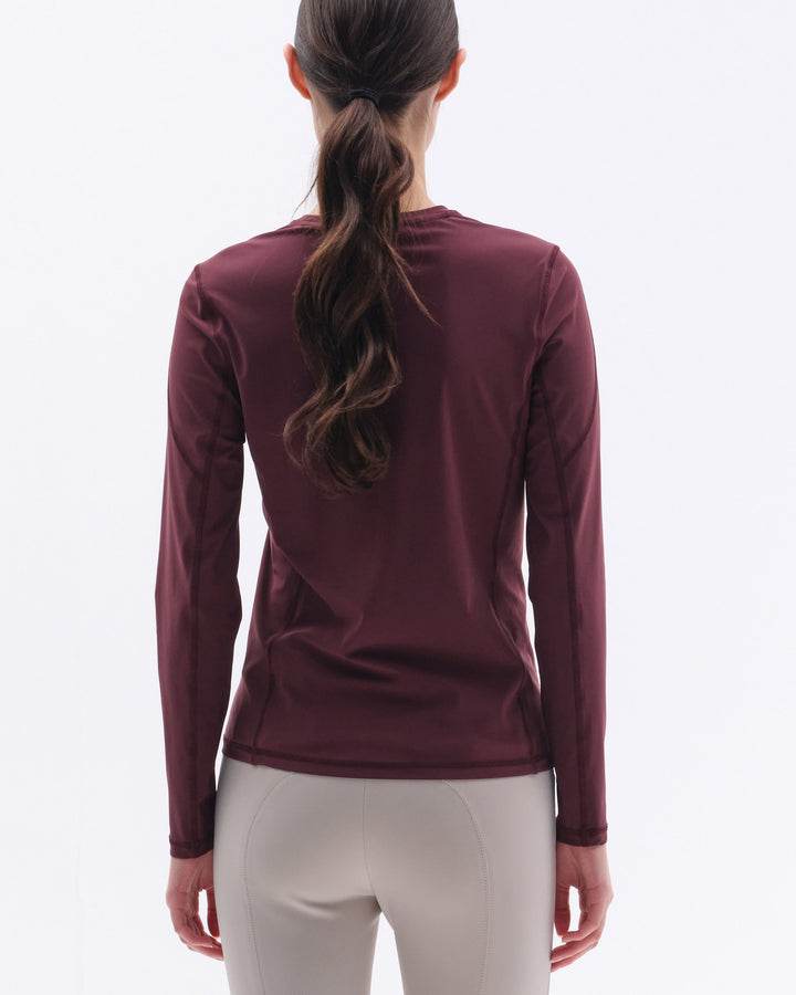Long Sleeve Perforated T-shirt Female - Bordeaux