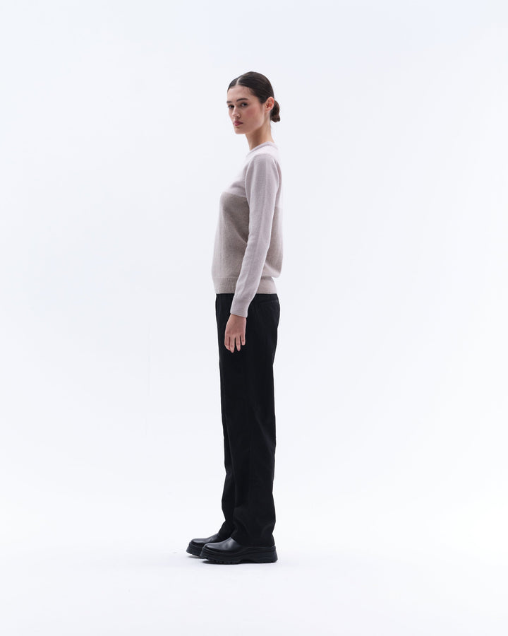 Cashmere & Wool Star Logo Crew Sweater - Sand / Sand