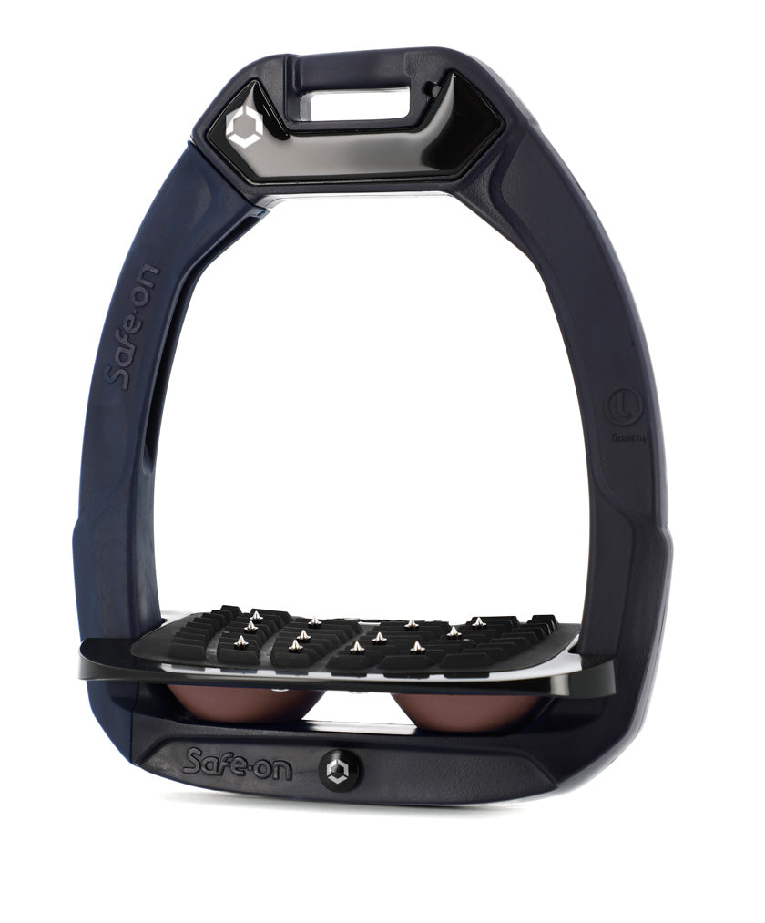 Stirrups Safe-On IUG with Black Platform - Navy Blue / Black / Chocolate