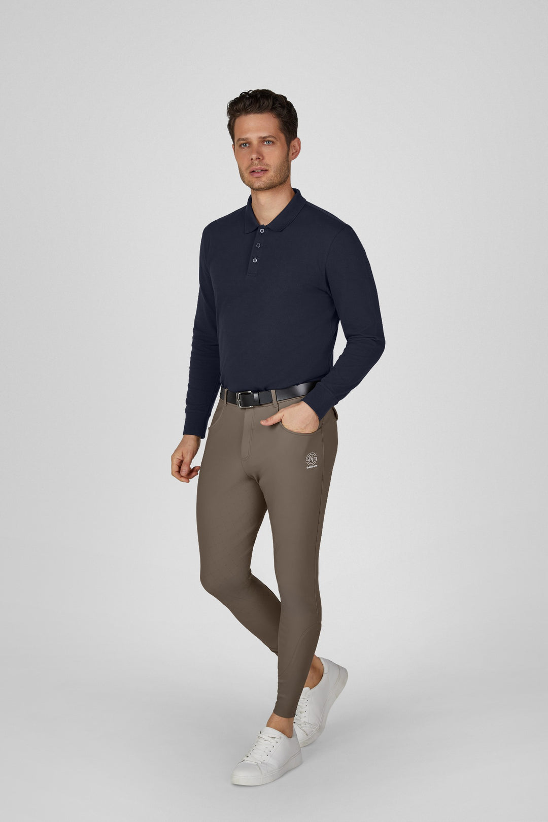 Eskadron Riding Breeches Male Full Grip Dynamic - Powdertaupe