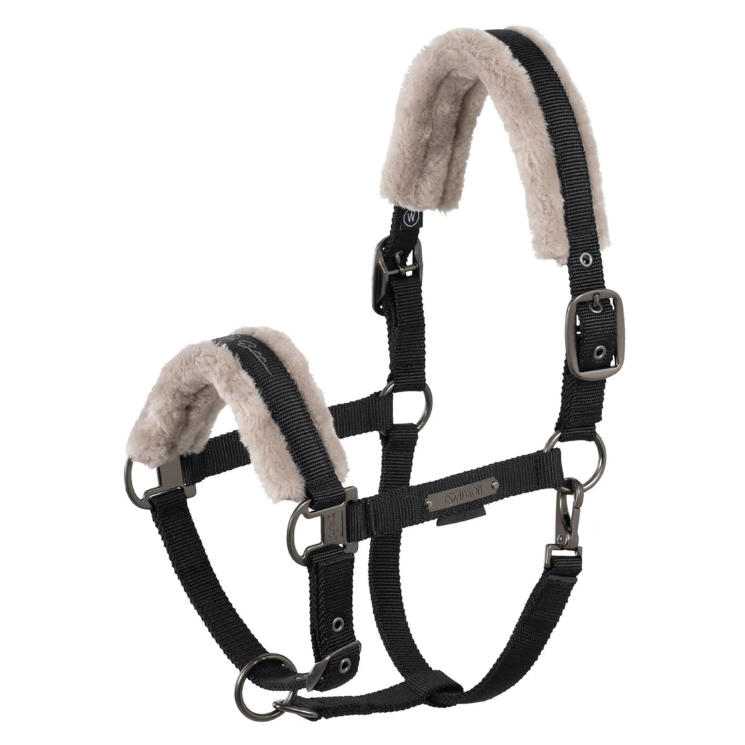 Headcollar Double Pin Faux Fur Platinum 25