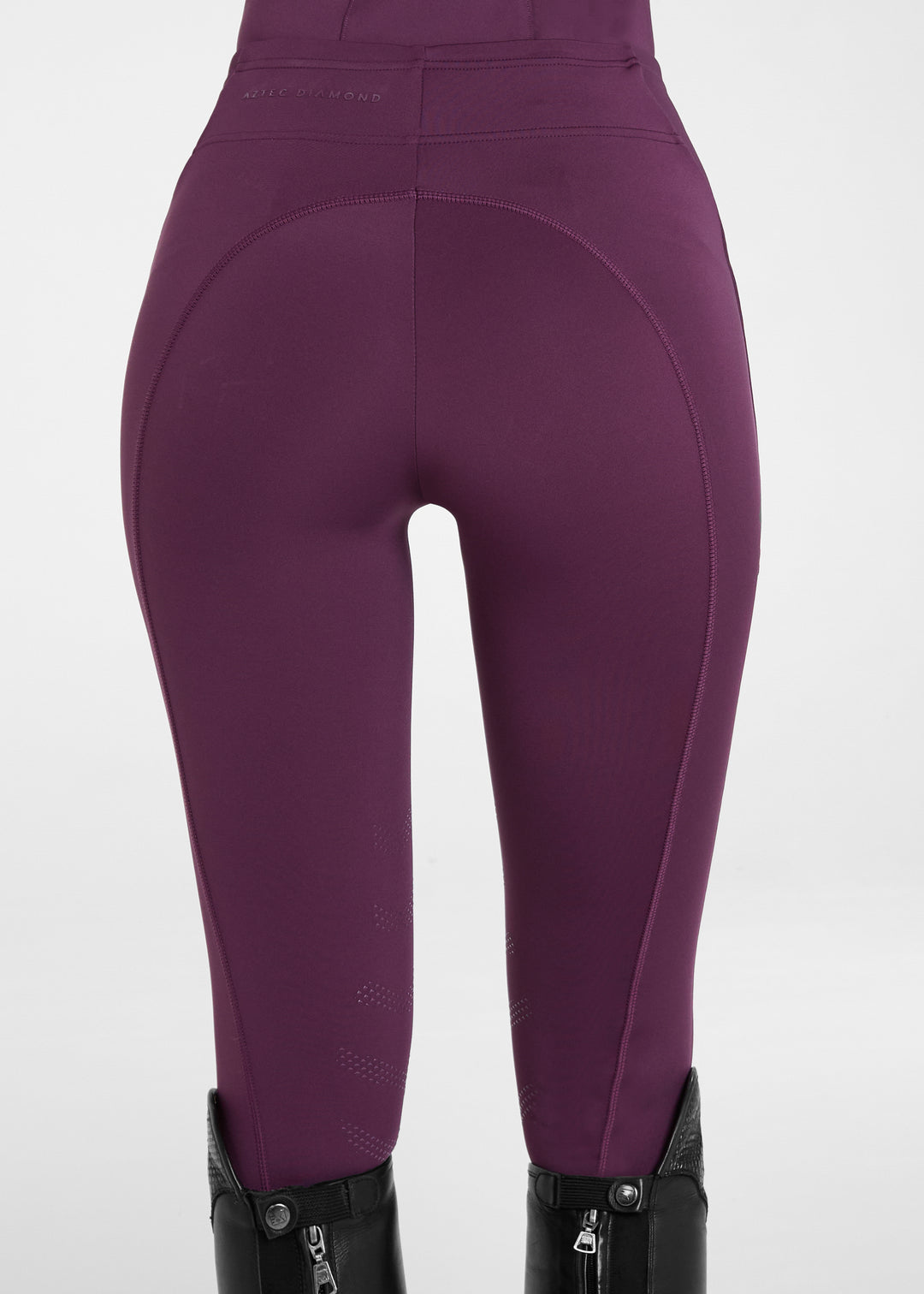 Aztec Diamond Core Leggings Knee Grip Plum