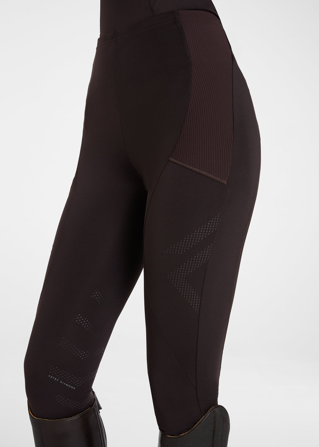 Aztec Diamond Core Leggings Knee Grip Espresso