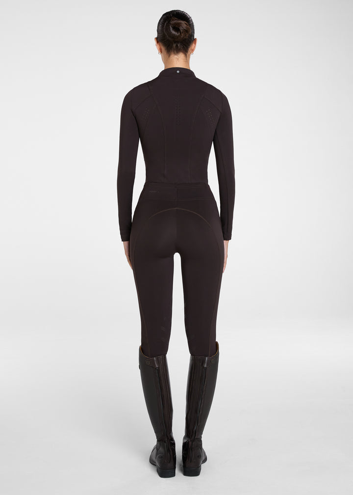 Aztec Diamond Core Leggings Knee Grip Espresso