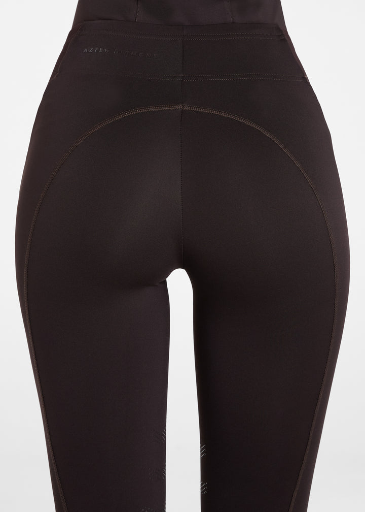 Aztec Diamond Core Leggings Knee Grip Espresso