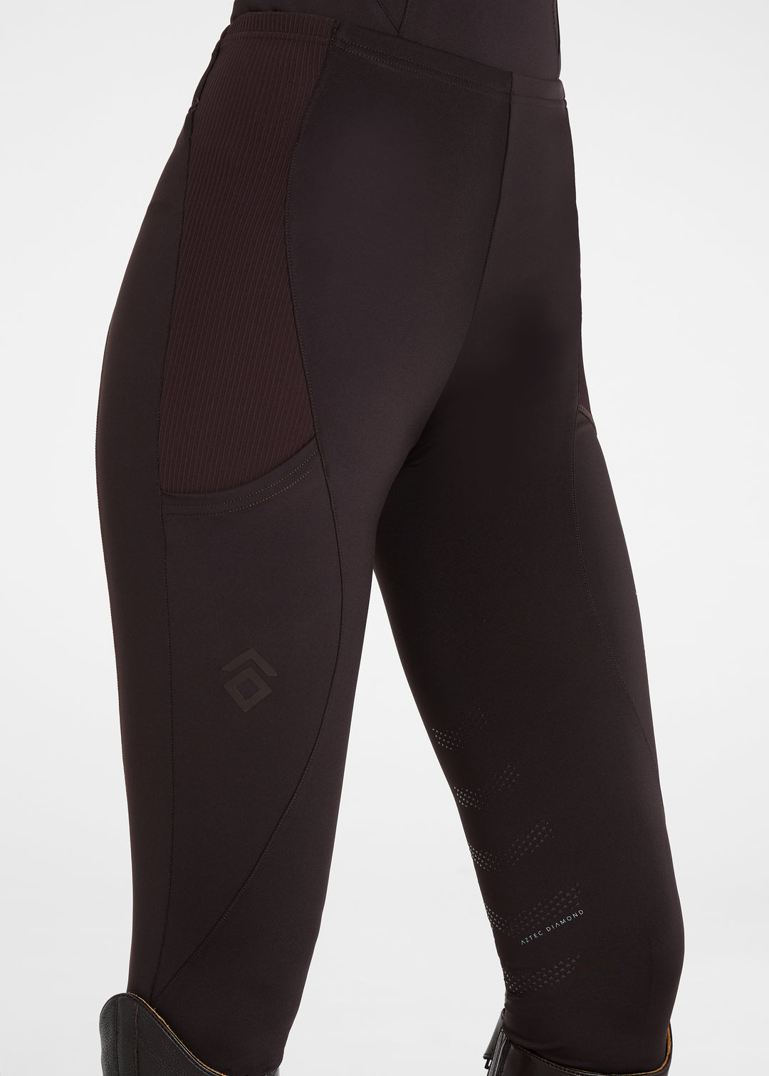 Aztec Diamond Core Leggings Knee Grip Espresso