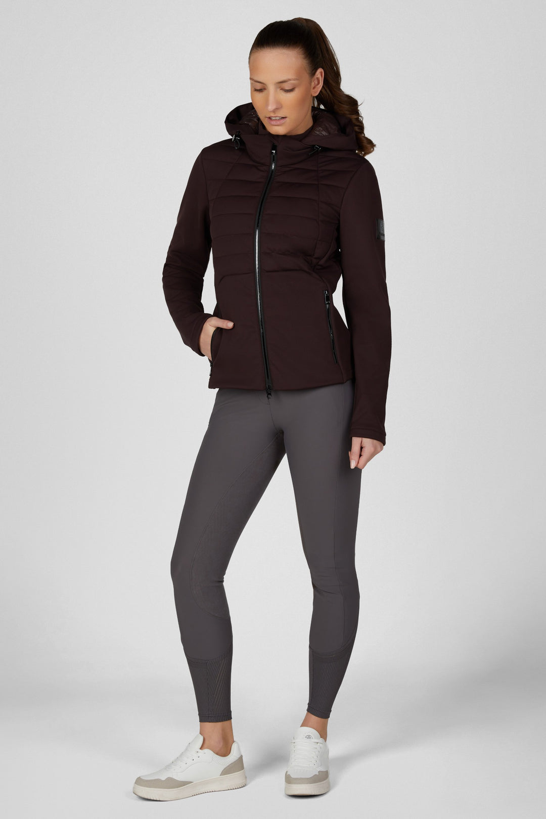 Pikeur Quiltshield Fleece Quilted Fleece Jacket - Chocolate Brown