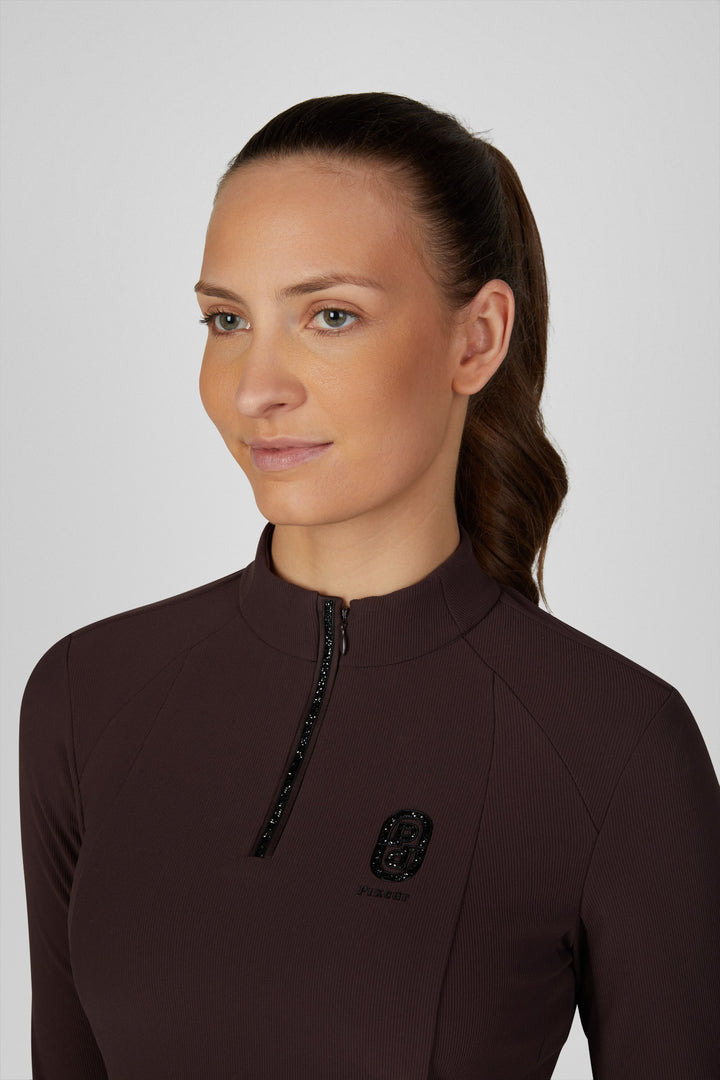 Pikeur Zip Rip Shirt Function Zip Shirt - Chocolate Brown