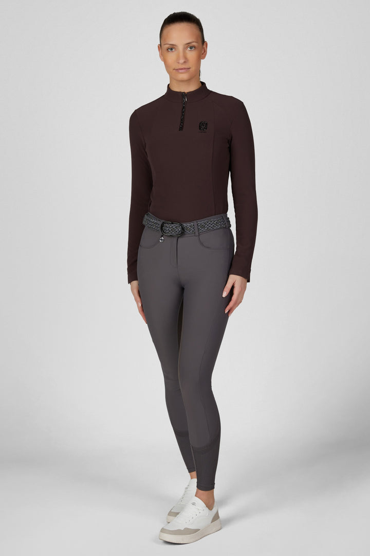 Pikeur Zip Rip Shirt Function Zip Shirt - Chocolate Brown