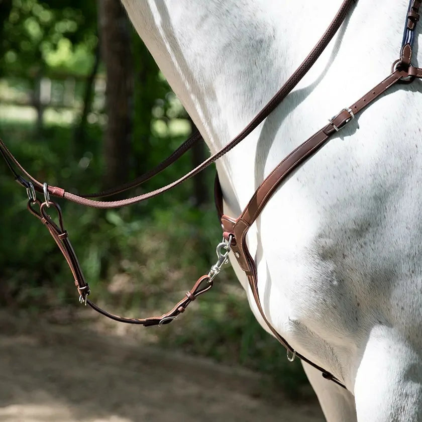 Precision leather breastplate for double flap saddle