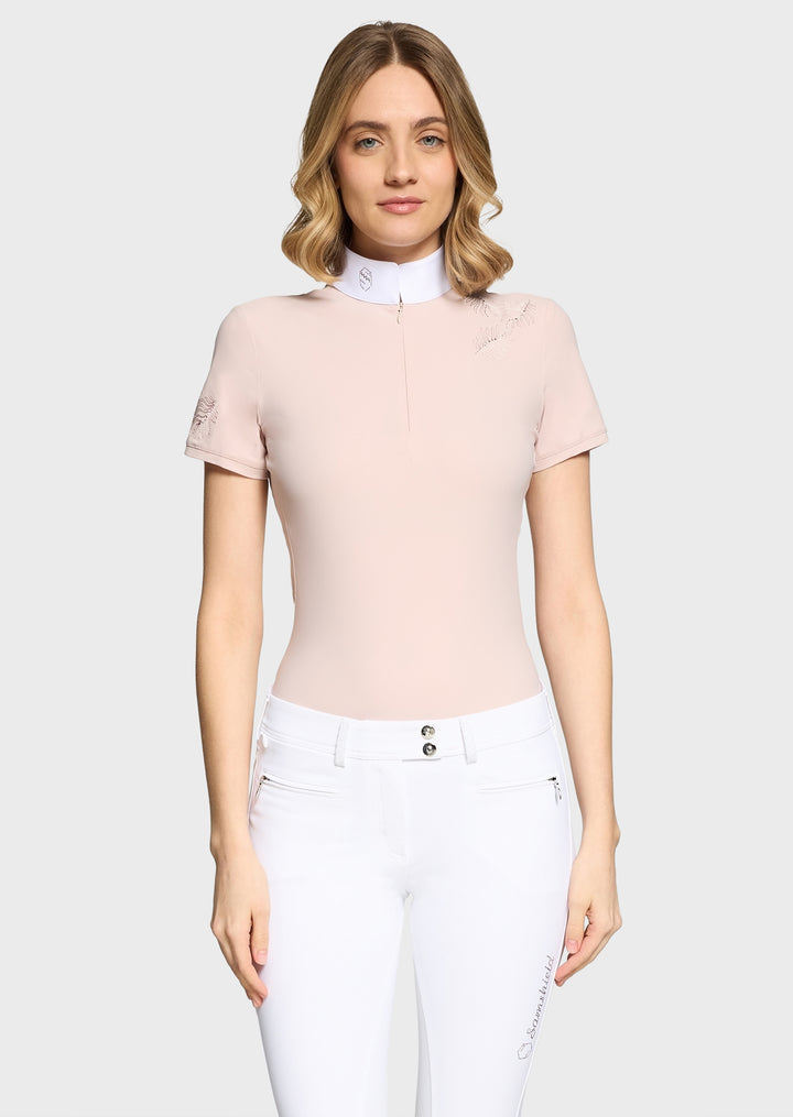 Samshield Lea Crystal Ferna Short Sleeve Competition Shirt - Powder Pink