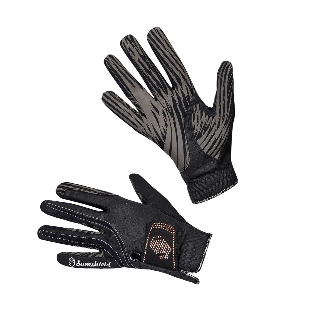 Samshield V-Skin Swarovski Riding Gloves - Black Pink Gold