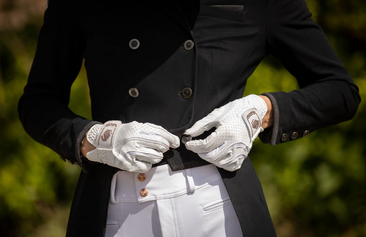 Samshield V-Skin Swarovski Riding Gloves - White Pink Gold