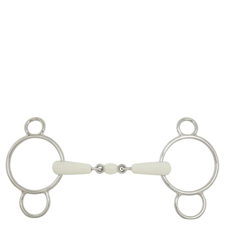 Double jointed three ring gag combo comfort - 18 mm Ø centre ring 70 mm