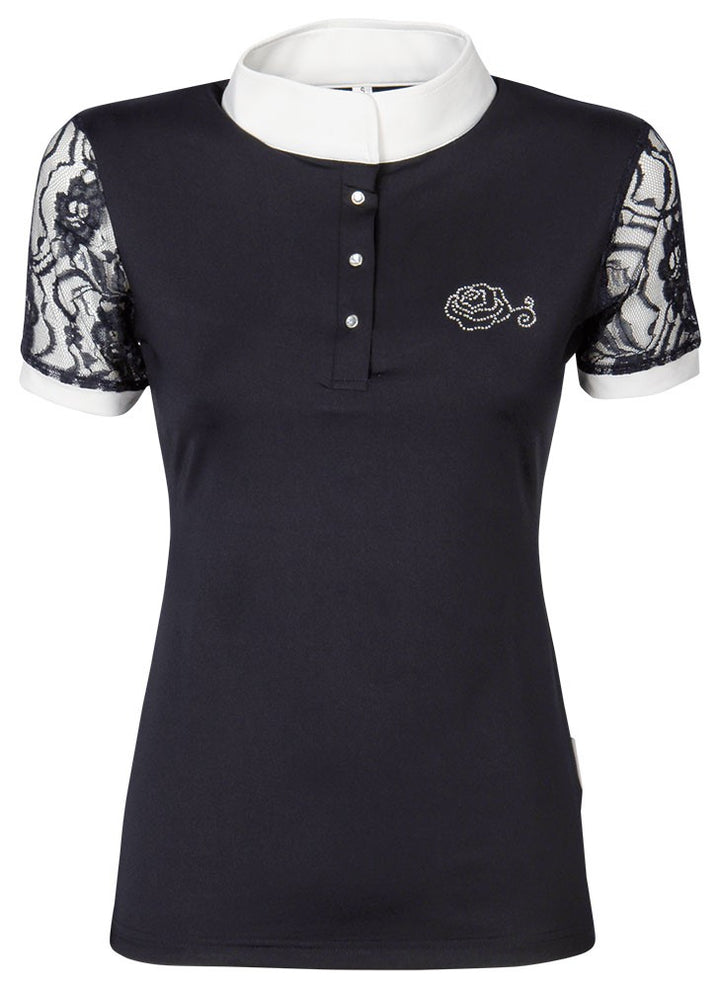 Lace polo shirt short sleeves