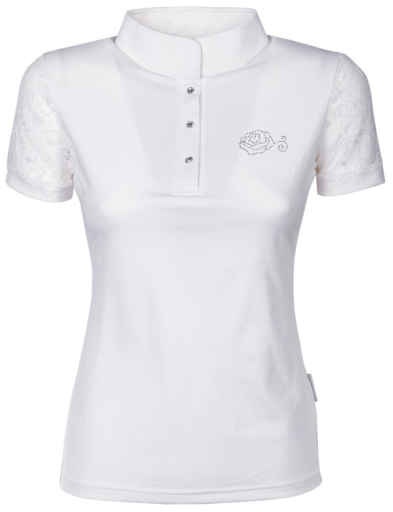 Lace polo shirt short sleeves